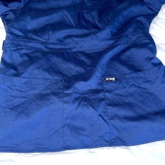 Greys Anatomy By Barco Womens Professional V-Neck Scrub Top Navy Blue Size M - Picture 3 of 7